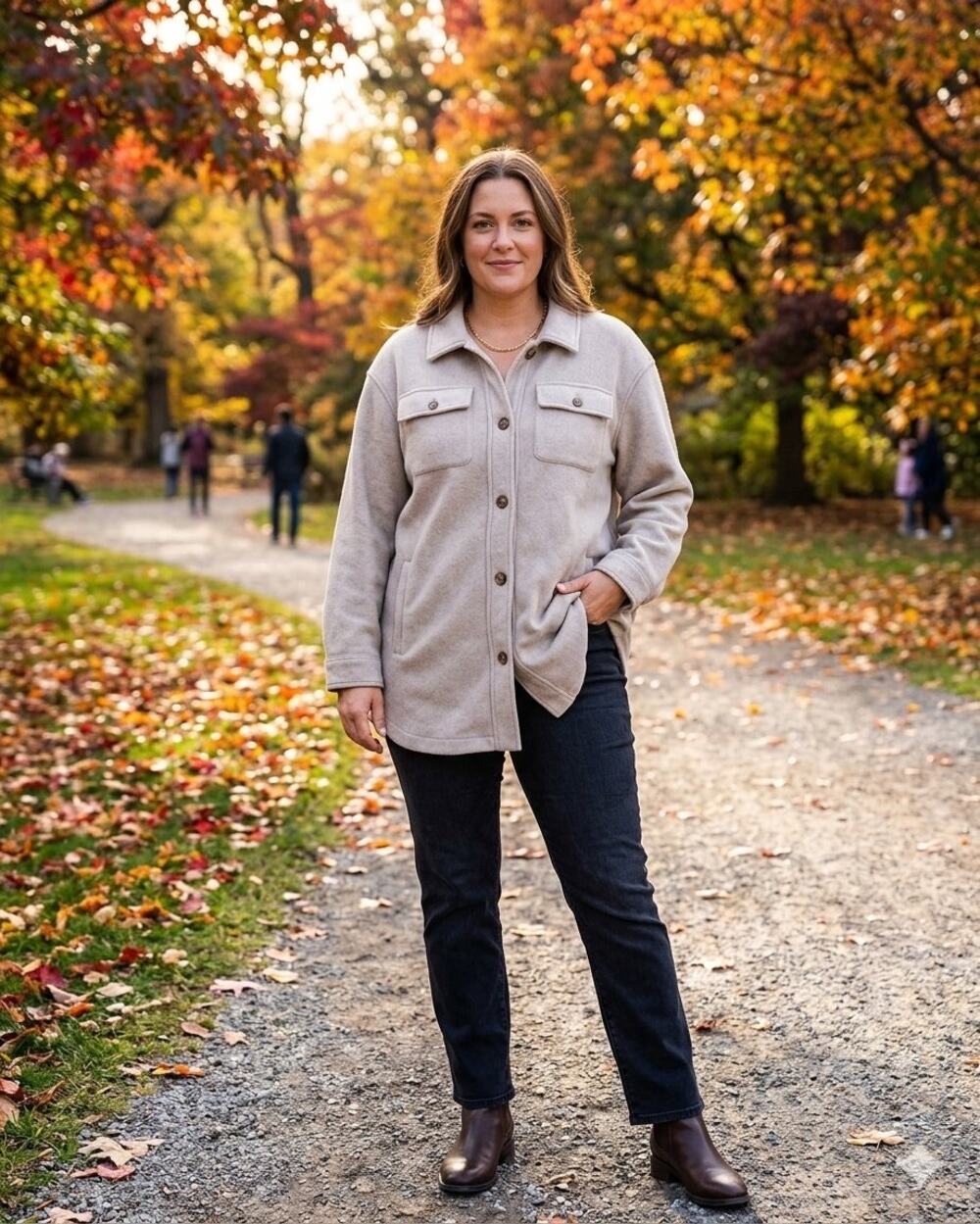Land’s End Shacket Shirt Jacket NWT Tan Womens Size XL